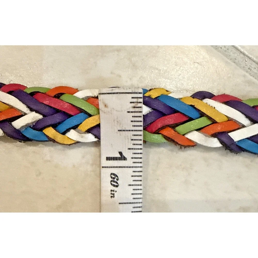 Vintage Capezio Argentina Woven Braided Leather Belt 0.75
